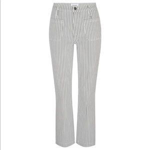 Le Bardot Crop Flare striped mid-rise kick-flare jeans